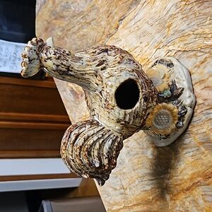 Vintage ceramic rooster chicken bird house